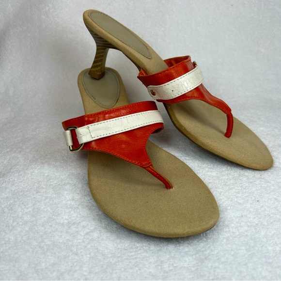Sandals, Vintage Orange and cream straps with tan insole - Picture 6 of 8